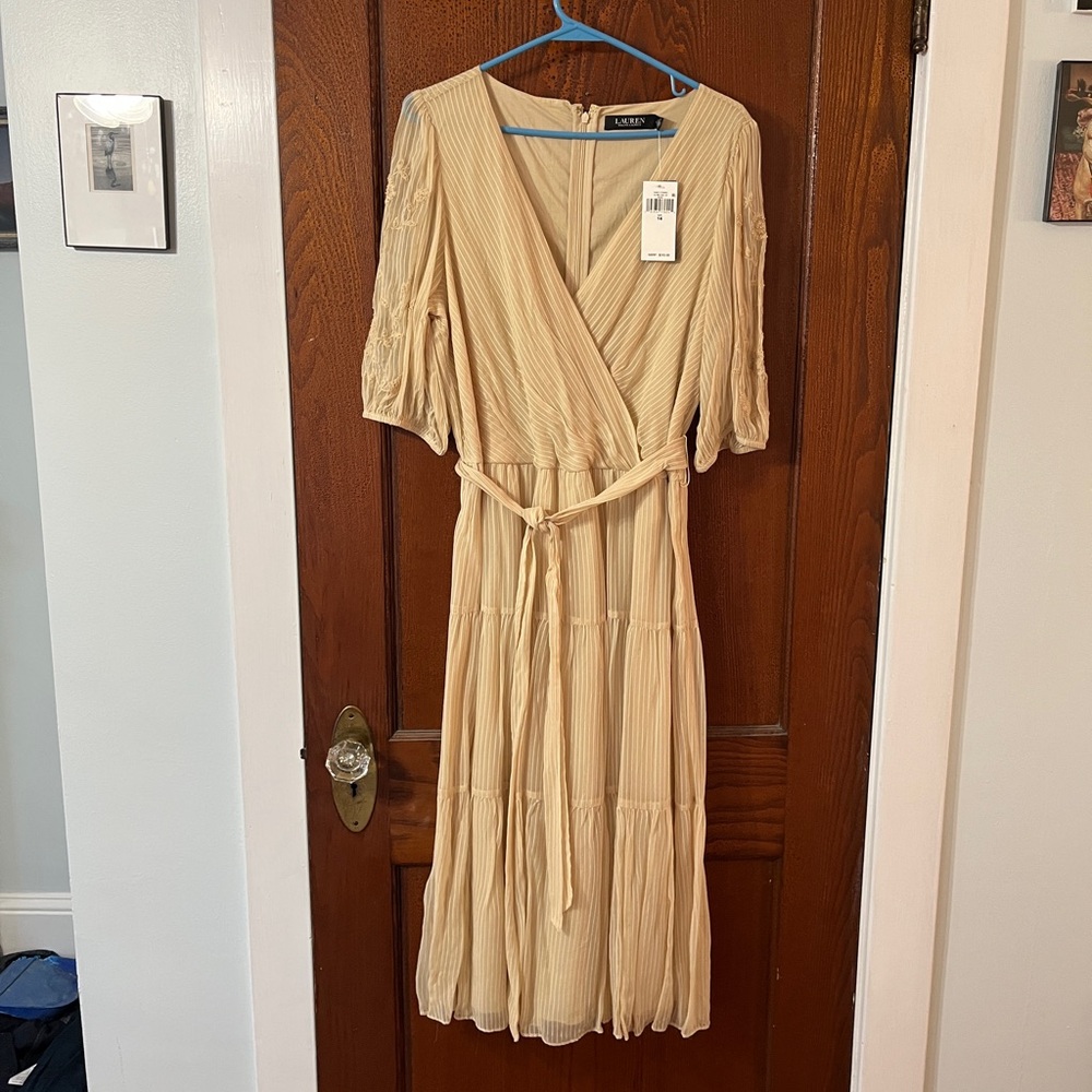 Ralph Lauren Beige Midi Dress